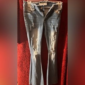 Celebrity Ace Distressed flare jeans